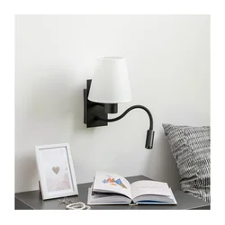 Brilagi - LED zidna lampa NUBILA 1xE27/25W/230V + LED/3W crna/bela