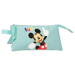 MICKEY FUN WITH FRIEDNS prazna pernica sa 3 pregrade - tirkizna ( 43.243.41 )
