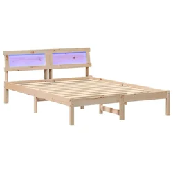 Vidaxl Konstrukcija postelje Rjava 140 x 190 cm Masivno borovo les