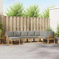 Set vanjskih sofa s jastukom 8 pcs Bijela i svjetlosiva