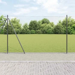 Heksagonalna ograda s betonskom osnovom 25 x 1,4 m Siva Mreža