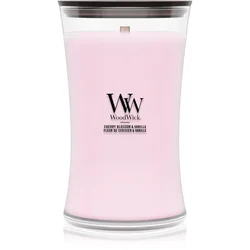 Woodwick Cherry Blossom & Vanilla dišeča sveča z lesenim stenjem 610 g