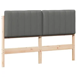 Vidaxl Tapecirano vzglavje z vzglavjem Rjava in svetlo siva 135 cm