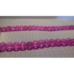 Ispucale staklene perle kugla 8 mm roze