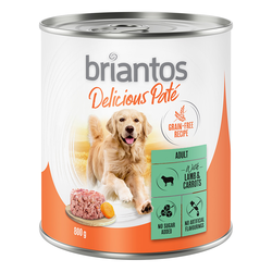 20 + 4 gratis! Briantos Delicious Paté 24 x 800 g - Janjetina i mrkva