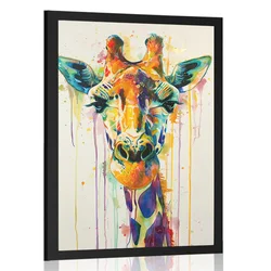Plakat žirafa v imitaciji umetniške slike - 20x30 black