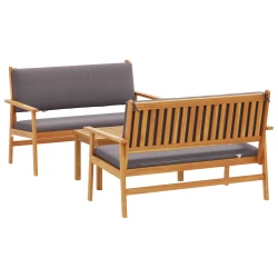 Sjedeća garnitura za vrt 3 pcs Smeđa 120 x 65,5 x 79 cm