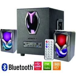 Microlab G101BT Aktivni zvucnici 2.1 11W (5W,2x3W) 3,5mm, SD, USB, FM, Bluetooth, daljinski, LED