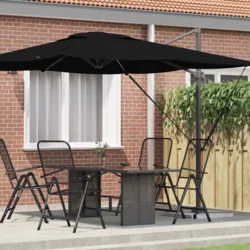 Roma Suncobran Crna 286 x 284 x 265 cm Aluminij i poliester