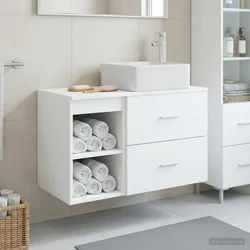 Set namještaja za kupaonicu 2 pcs Bijela Konstruirano drvo