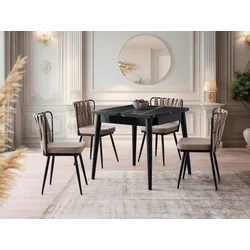 Hanah Home Trpezarijski sto Totem 80x75x80cm Crni