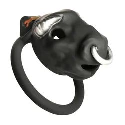 Bull Chastity Cage Black - Adjustable Secure System by XR Brands AH664-BLACK