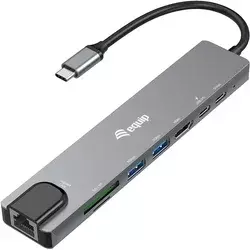EQU USB-C 8v1 večfunkcijski adapter