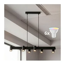 Brilagi - LED RGBW prigušiva luster na sajli SELE 6xGU10/6,5W/230V crna