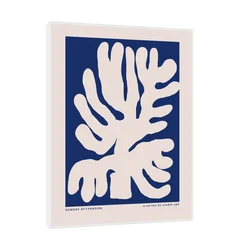 Canvas Slika na platnu Plavi list, 45x60cm, Sa ramom, Beli