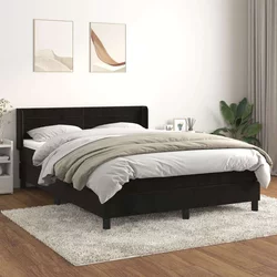 shumee Box spring posteljni z vzmetnico črn 140x190 cm žamet