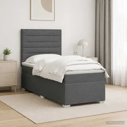 Boxspring krevet s madracem Tamnosiva 80 x 200 cm Tkanina 80 x 200 x 140.5 cm