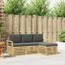 Set vanjskih sofa 4 pcs Bijela i antracit 193,5 x 122,5 x 73 cm