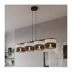 Luster na sajli KARBON 4xE27/15W/230V crna/siva