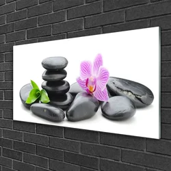 tulup.si Steklena slika Flower zen stones 120x60 cm 2 obešalnika