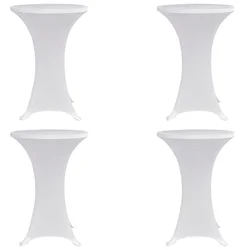Navlaka za stol za stajanje O 70 cm bijela rastezljiva 4 kom