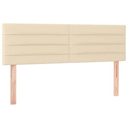 Vidaxl Posteljno vzglavje krem 144x5x78/88 cm blago