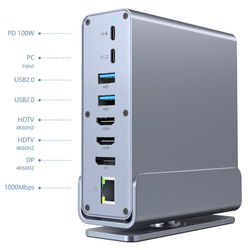 Gembird USB Type-CF 15-in-1 multi-port adapter A-CF-COMBO15-01 (USB hub, Type-CF, HDMI, DP, LAN,3,5)