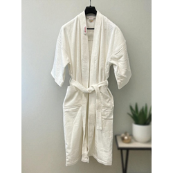 Bade mantil Pliš 4XL veličina Bela boja -Kimono Y-2 ( VLK000313-Y2 )