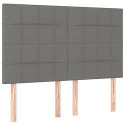 Vidaxl Box spring posteljni z vzmetnico temno siv 140x190 cm blago
