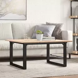 Stolić za kavu O-oblika 90x90x45 cm borovina i čelik