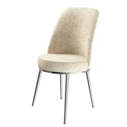 Hanah Home set trpezarijskih stolica Dexa 6 kom, krem tkanina Babyface, hromirane metalne noge