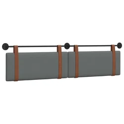 Vidaxl Viseče vzglavje postelje Temno siva Antikni PU