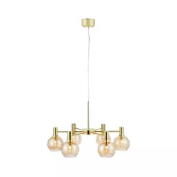 Markslöjd 109153 - Luster na sajli AMBRA 6xE14/40W/230V zlatna/zadimljena bež