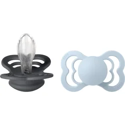 Bibs Tolažilna duda Supreme - Iron & Baby Blue - 6-36 mesecev