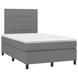 Vidaxl Box spring postelja z vzmetnico temno siva 120x190 cm blago