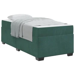 Vidaxl Konstrukcija postelje Temno zelena 90 x 200 cm blago
