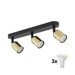 LED RGBW prigušiva spot svetiljka TOP 3xGU10/6,5W/230V 2700-6500K crna/zlatna
