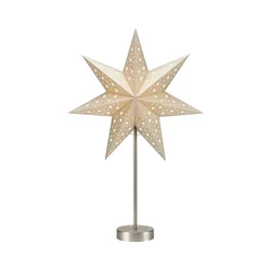 Markslöjd 706053-LED Božićna dekoracija MATHILDA LED/0,2W/3xAA 68 cm bež./mat. hrom