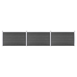 Den Komplet ograjnih panelov WPC 526x105 cm črn