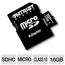 Micro SDHC 16GB Patriot Class 10 LX Series + adapter UHS-I PSF16GMCSDHC10 45MB/s