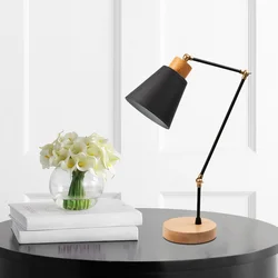 Opviq Stona lampa E27 Socket, Crno-Hrast