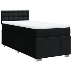 Vidaxl Box spring postelja z vzmetnico črn 90x190 cm blago
