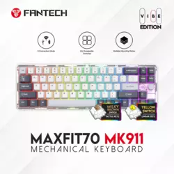 Tastatura Mehanicka Gaming Fantech MK911 RGB Vibe Maxfit 70 Epic Greyscale Wireless (Yellow switch)
