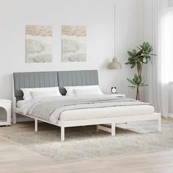 Krevetna konstrukcija s uzglavljem Svijetlo siva 180 x 200 cm
