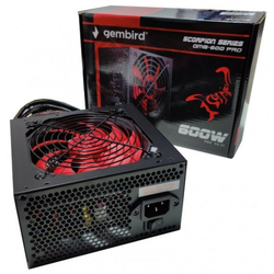 GEMBIRD GMB-600-PRO napajanje 600W 80+ BRONZE, PFC,12cm FAN, 20+4pin, 2x4pin,2x 6+2pin, 5xSATA,2xIDE