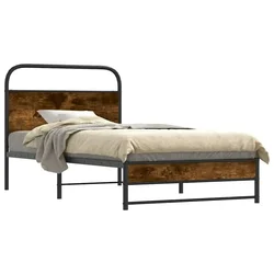 Vidaxl Posteljni okvir brez vzmetnice 100x200 cm dim. hrast inž. les