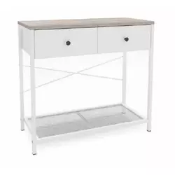 KONZOLNI STO 73/80/38 cm bela, sonoma hrast