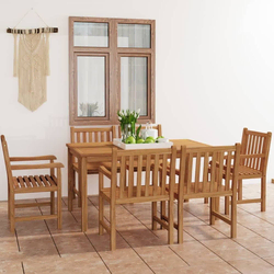 Vrtni blagovaonski set od 7 dijelova 150 x 90 cm masivno tikovino drvo