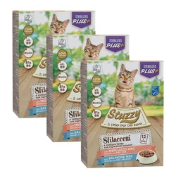 Stuzzy Cat Shreds MULTIPACK Sterilized cod and salmon 3x(12x85 g)