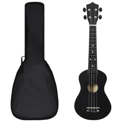 Vidaxl Otroški ukulele soprano s torbo črn 23